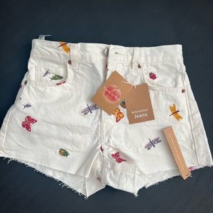 EUC reformation butterfly insects denim jeans shorts, embroidered